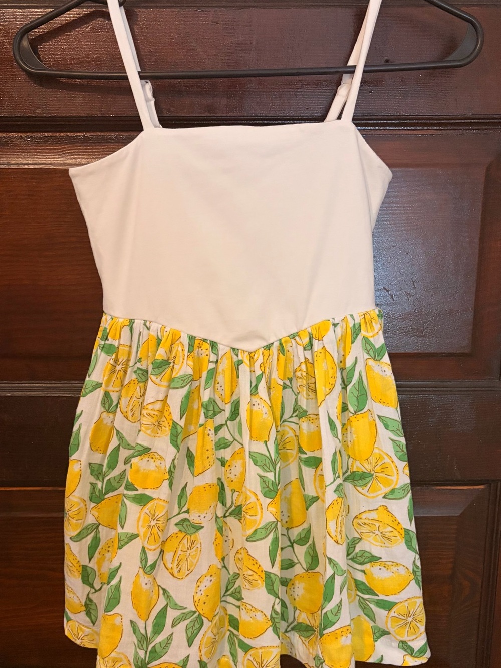 GAP Girls Lemon Print Sundress - White, Yellow, Green